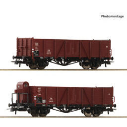 2-tlg. Set: Offene Güterwagen