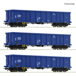 3-tlg. Set: Offene Güterwagen